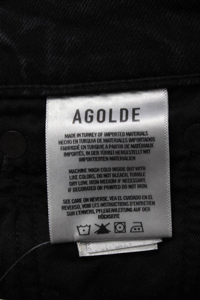 Agolde Womens Cotton Blend Five Pocket Mid-Rise Skinny Jeans Black Size 24