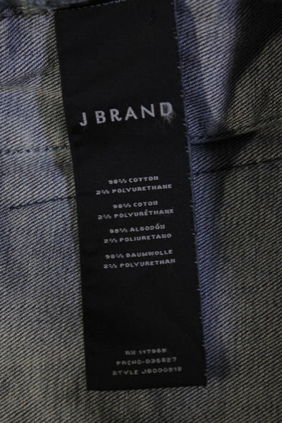 J Brand Women's Cotton Button Down Cropped Denim Jacket Blue Size S