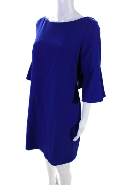 Vince Camuto Women's Round Neck Bell Sleeves Mini Dress Blue Size 10