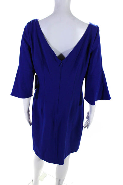 Vince Camuto Women's Round Neck Bell Sleeves Mini Dress Blue Size 10