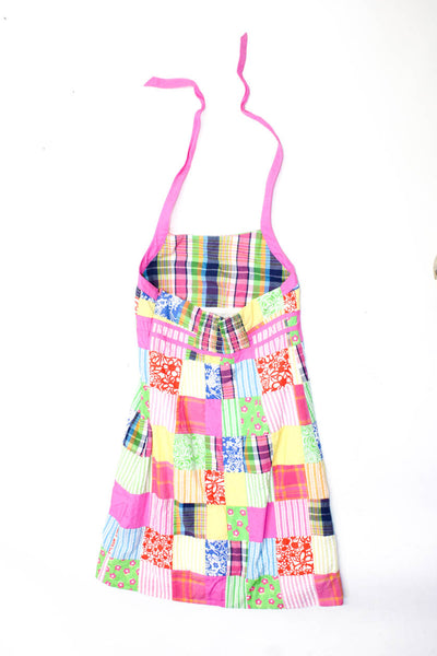 Lily Pulitzer Girls Cotton Patchwork Square Neck Halter Dress Multicolor Size 12