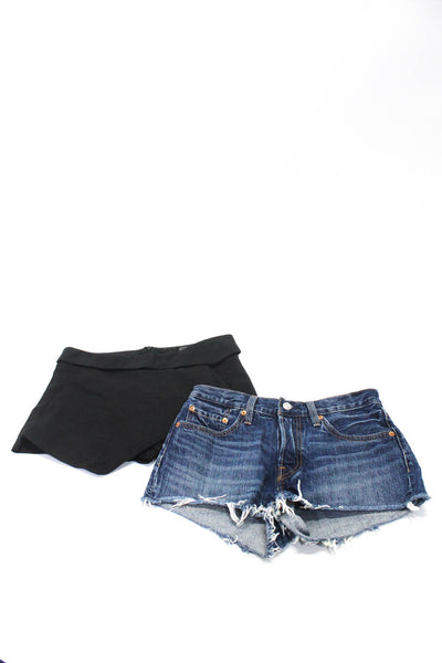 Levis Zara Basic Womens Denim Cut Off Shorts Skort Blue Black Size 26 S Lot 2