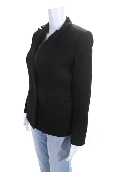 J Crew Women's Wool One Button Lined Notched Collar Blazer Black Size 4P