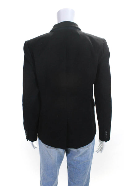 J Crew Women's Wool One Button Lined Notched Collar Blazer Black Size 4P