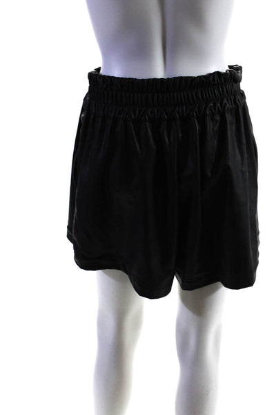 Generation Love Womens Faux Leather High Rise Shorts Black Size Medium