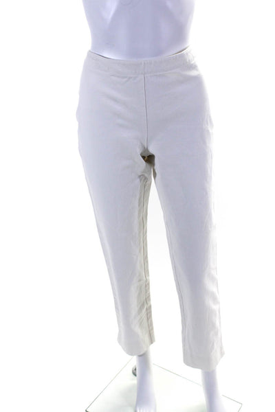 Lafayette 148 New York Womens Flat Front Zip Up Straight Leg Pants White Size 6