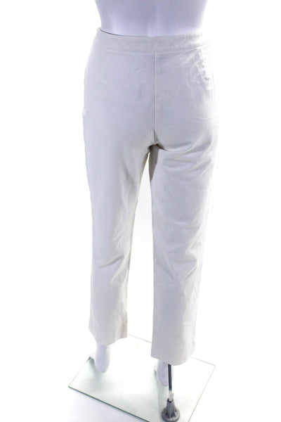 Lafayette 148 New York Womens Flat Front Zip Up Straight Leg Pants White Size 6