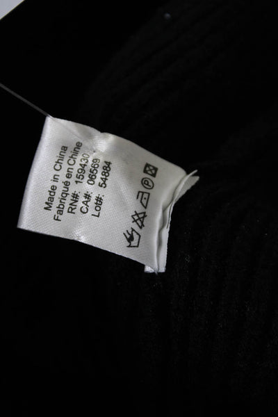Elan Womens Ribbed Long Sleeves Turtleneck Sweater Black Size Medium