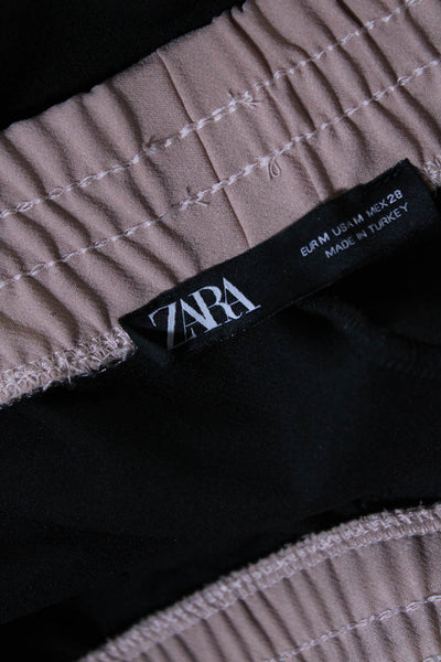 Zara Womens High Rise Pull On Harem Pants Black Pink Size Medium