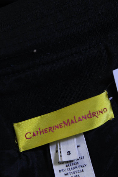 Catherine Malandrino Women's Cotton Double Breasted Trench Coat Black Size 8