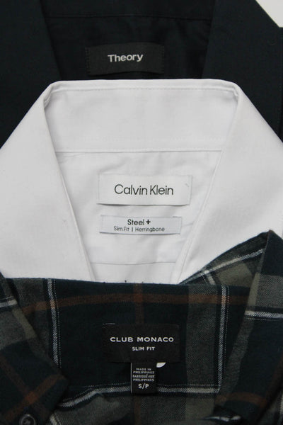 Club Monaco Theory Calvin Klein Mens Button Down Shirts Size Small Medium Lot 3