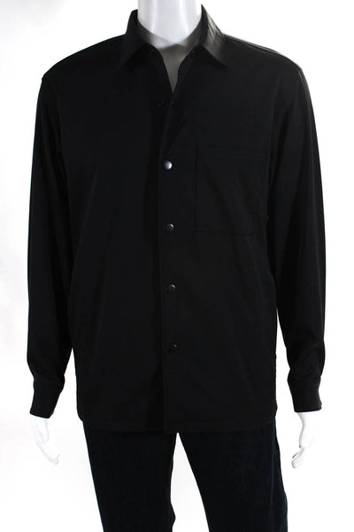 Theory Mens Clyfford Tech Button Down Long Sleeves Shirt Black Size Small