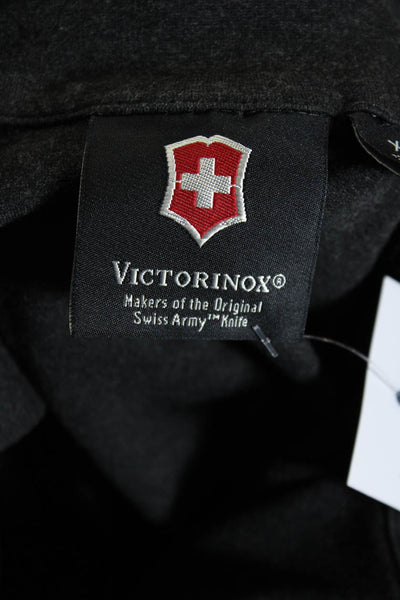 Victorinox Mens Snap Button Mock Neck Long Sleeve Pullover Sweater Gray Size M
