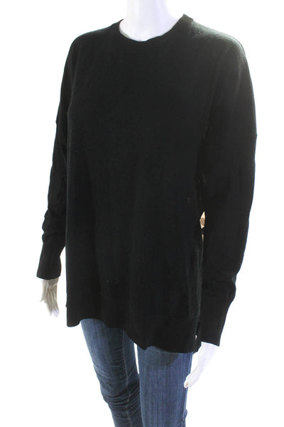 10 Crosby Derek Lam Womens Wool Spotted Print Back Thin-Knit Shirt Black Size M