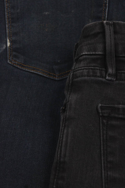Frame Denim Womens Cotton Denim Cropped Skinny Jeans Black Blue Size 28 31 Lot 2