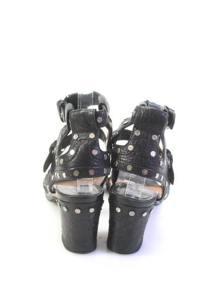 Laurence Dacade Womens Leather Studded Strappy Sandals Black Size 8.5US 38.5EU