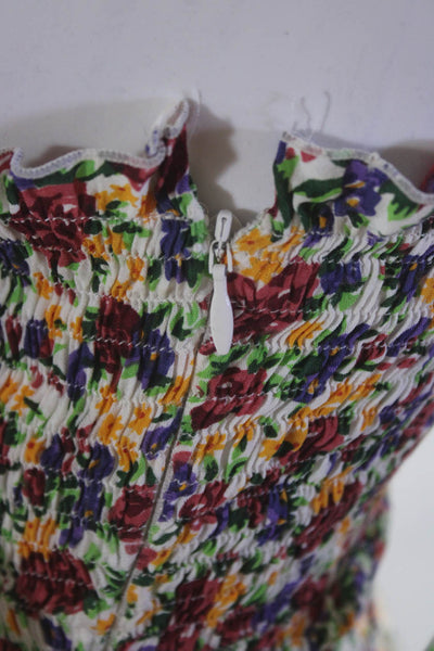 Faithfull The Brand Womens Floral Print Wide Leg Jumpsuit Multi Colored Size 2