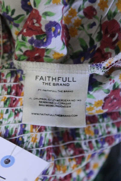 Faithfull The Brand Womens Floral Print Wide Leg Jumpsuit Multi Colored Size 2