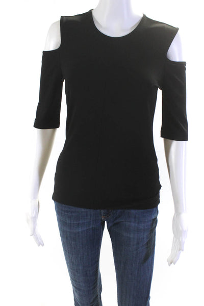 Rag & Bone Womens Cold Shoulder Short Sleeves Blouse Black Size Small