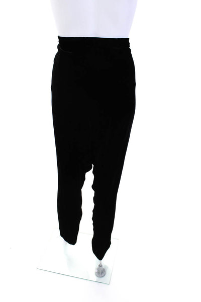 Eileen Fisher Womens Velour Zipped Slip-On Straight Leg Dress Pants Black Size L