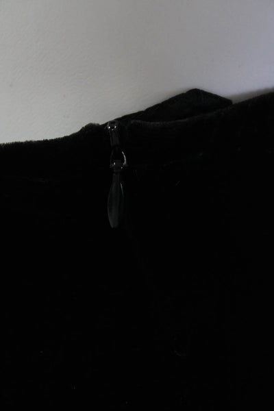 Eileen Fisher Womens Velour Zipped Slip-On Straight Leg Dress Pants Black Size L