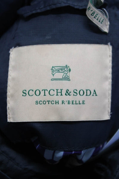 Scotch And Soda Childrens Girls Full Zipper Puffer Jacket Navy Blue Size 8
