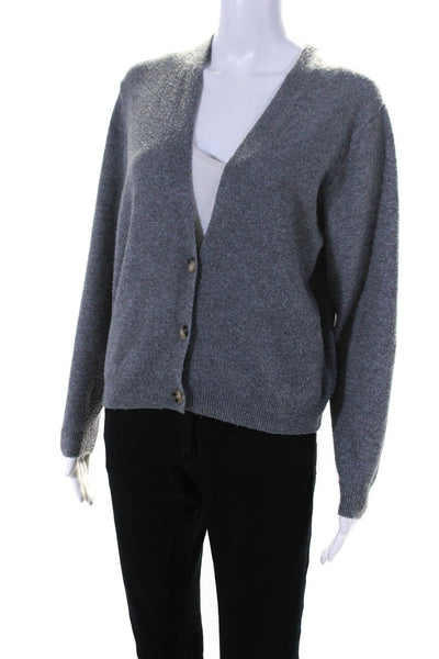 A New Day Womens Button Down Long Sleeves Cardigan Sweater Gray Size Small