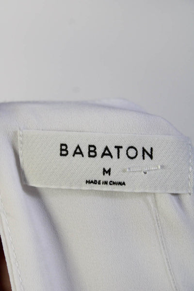 Babaton Women's V-Neck Sleeveless Blouse White Size M