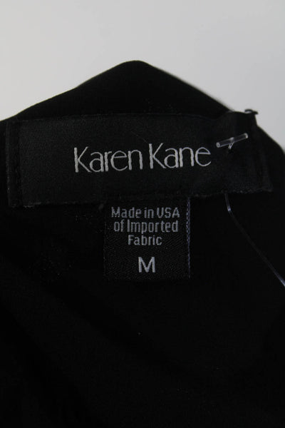 Karen Kane Women's V-Neck 3/4 Sleeves Blouse Black Size M