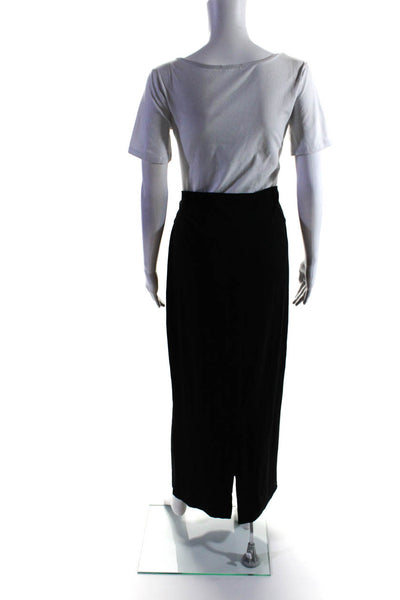 Eileen Fisher Womens Elastic Slip-On Back Slit Pencil Maxi Skirt Black Size L