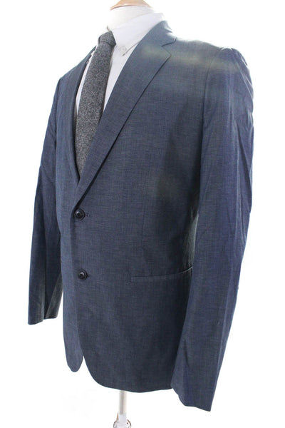 Theory Mens Cotton V-Neck Notch Collar Two Button Suit Jacket Blouse Size 40