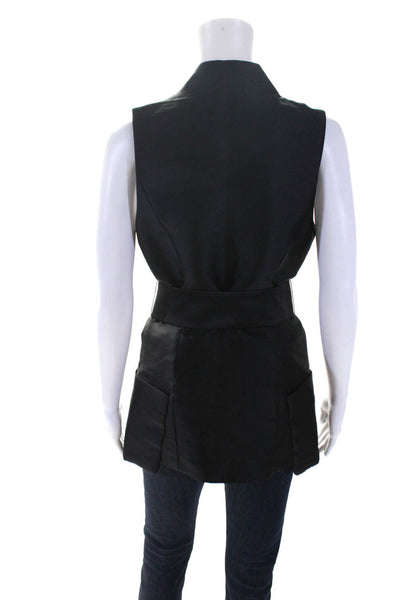 Elliatt Womens Sleeveless Belted Jacket Black Size Extra Small
