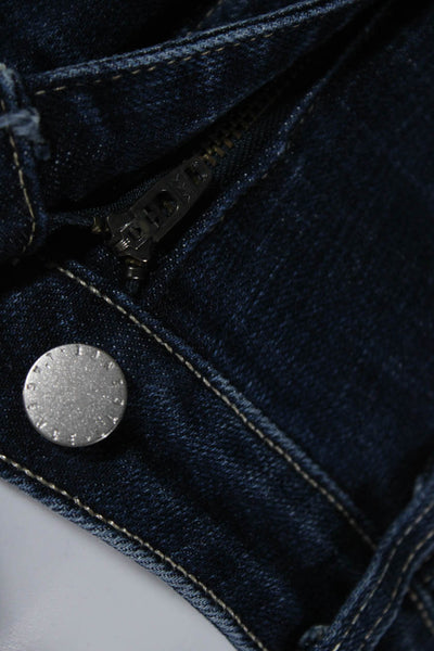L'Agence Womens Cotton Dark Wash Distress Straight Dress Pants Blue Size EUR30