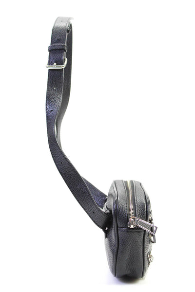 Rebecca Minkoff Womens Leather Textured Zipped Belt Fanny Handbag Black