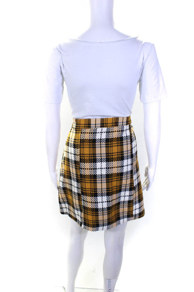 Maeve Anthropologie Women's Button Down Plaid Mini Skirt Size 14