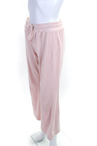 Pam & Gela Women's Elastic Waist Tapered Leg Jogger Pant Pink Size S