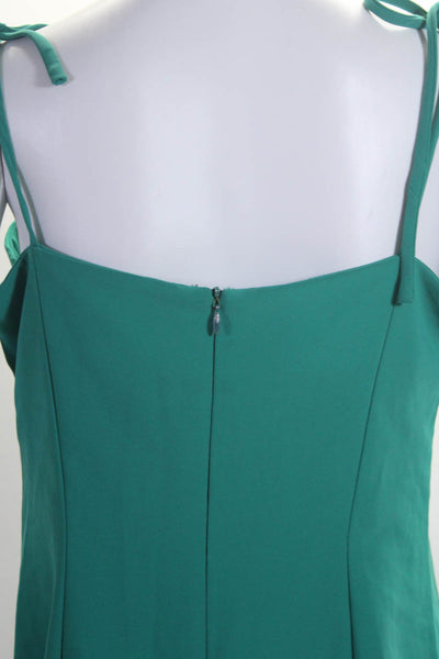 Amanda Uprichard Women's Square Neck Spaghetti Strap Mini Dress Green Size L
