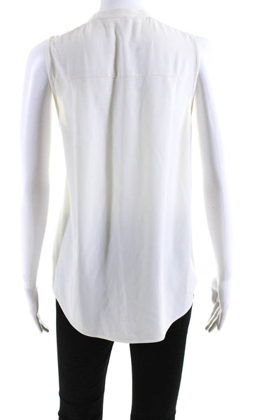 Michael Michael Kors Womens Sleeveless Button Down Lace Trim Blouse White Size S