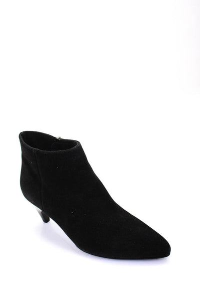 C La Canadienne Womens Suede High Heel Zip Up Ankle Boots Black Size 8 M