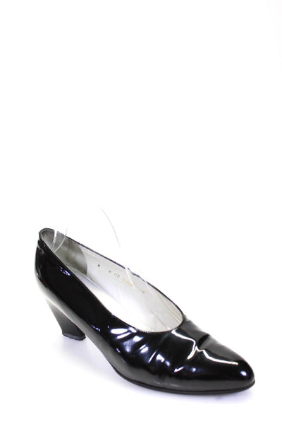 Robert Clergerie Womens Patent Leather Slip On High Heels Pumps Black Size 8