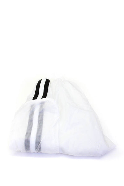 DKNY Womens Striped Print Elastic Waist A-Line Maxi Skirt White Size 14