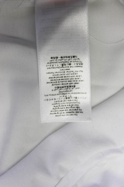 DKNY Womens Striped Print Elastic Waist A-Line Maxi Skirt White Size 14