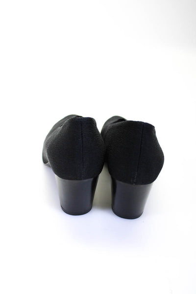 Robert Clergerie Women's Pointed Knit Block Heel Pumps Black Size 7