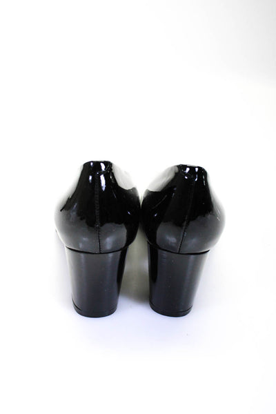 Robert Clergerie Women's Patent Leather Pointed Block Heels Black Size 8
