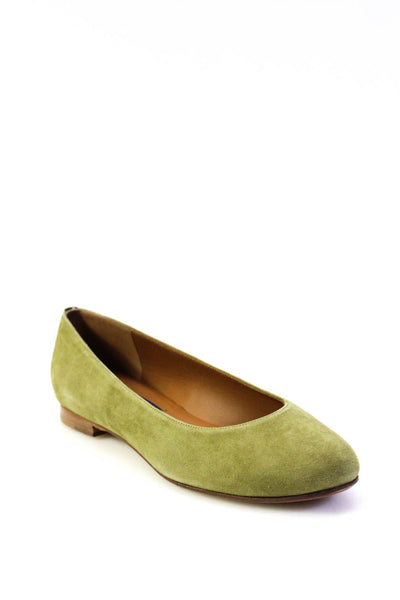 Margaux Womens Slip On Round Toe The Classic Ballet Flats Olive Suede Size 36W