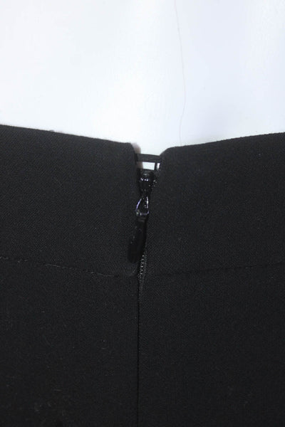 Giorgio Armani Womens Back Zip High Rise Pleated Dress Pants Black Wool IT 42