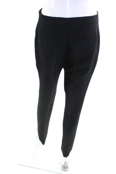 Christian Dior Womens Zipper Fly High Rise Pleated Dress Pants Black Wool Size 8