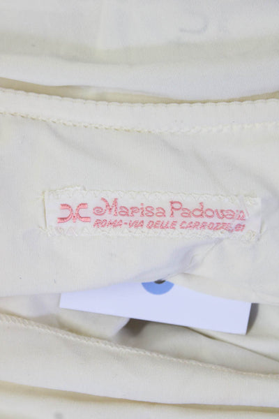 Marisa Padovan Womens Sleeveless V Neck Stretch Knit Sleep Dress White Small