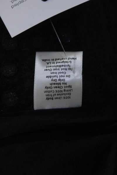 St. Roche Womens Mirror Fringe Mini Wrap Skirt Black Cotton Size Small