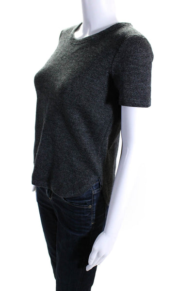 Madewell Womens Short Sleeve Tie Back Crew Neck Sweater Gray Size Extra Small